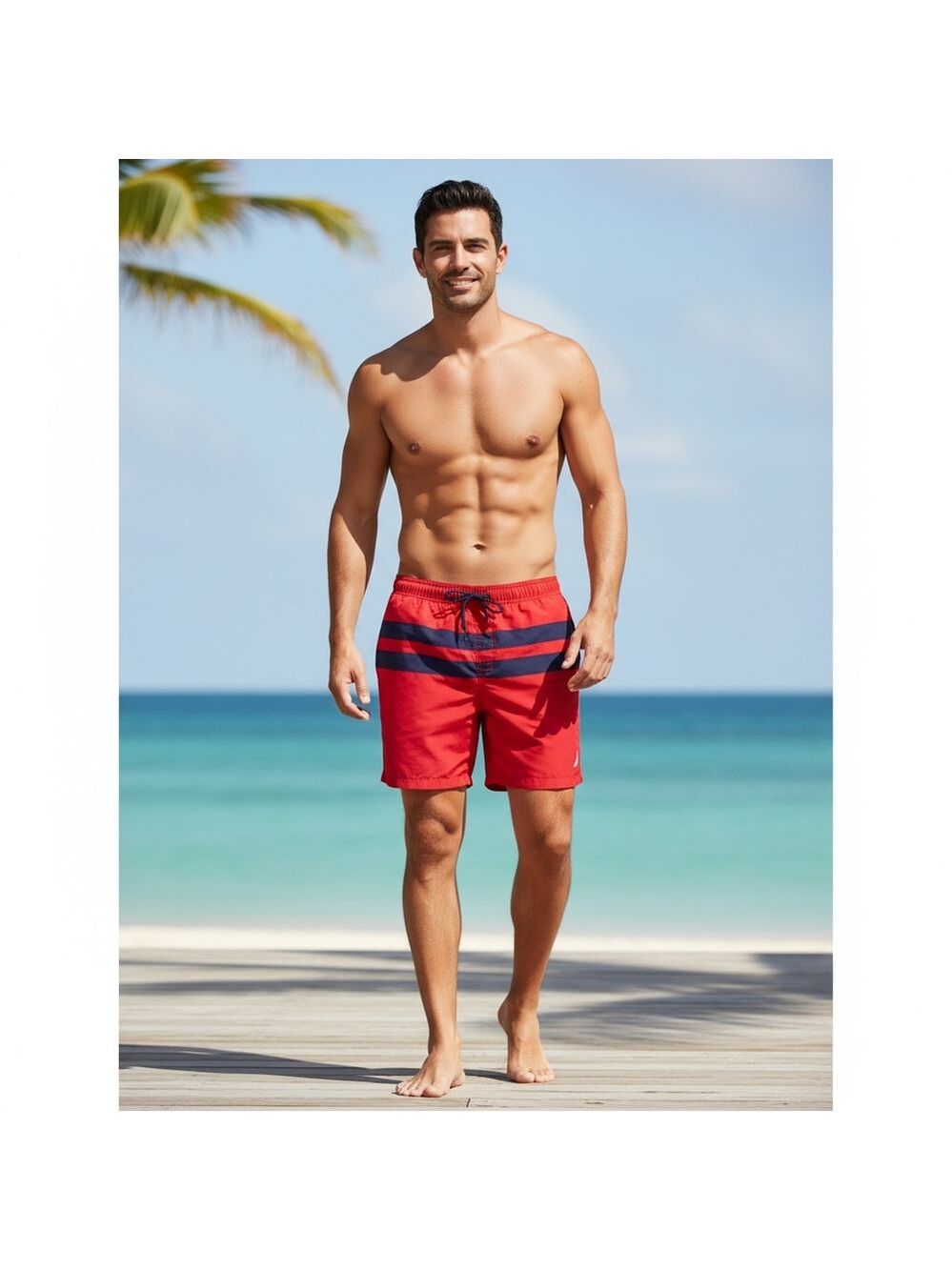 Nautica red swim trunks size medium